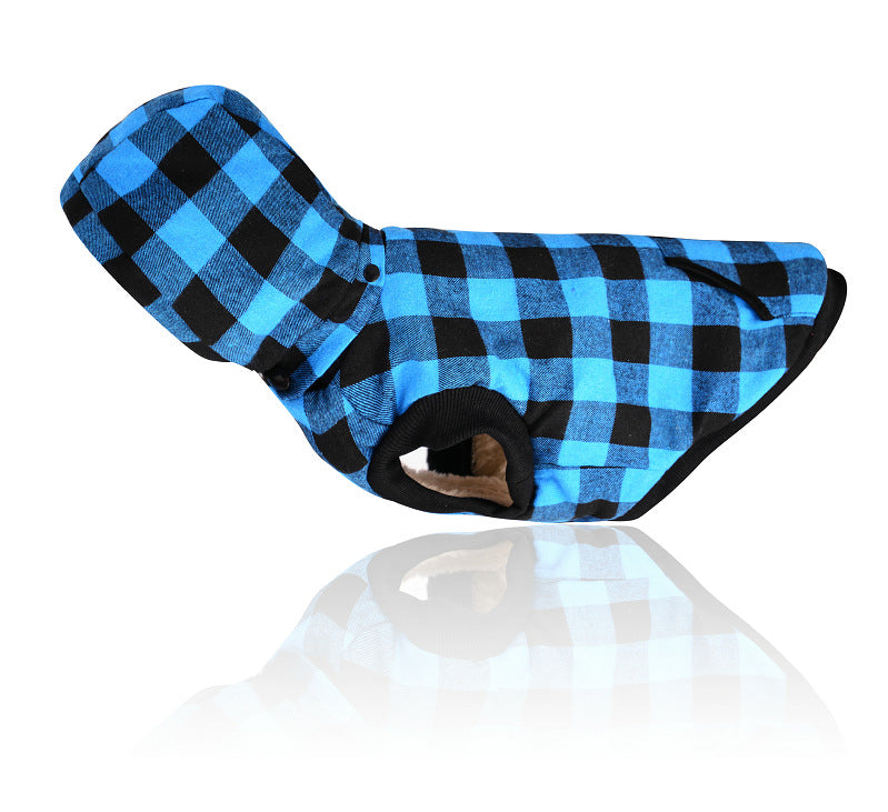 Hooded Plaid Pet Outfit