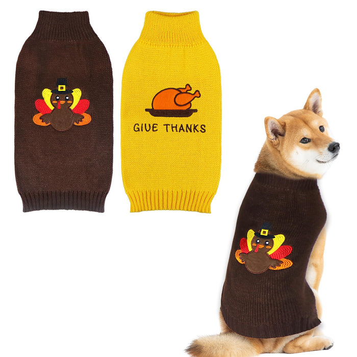 Thanksgiving Dog Sweater 2-Pack 🦃🍂