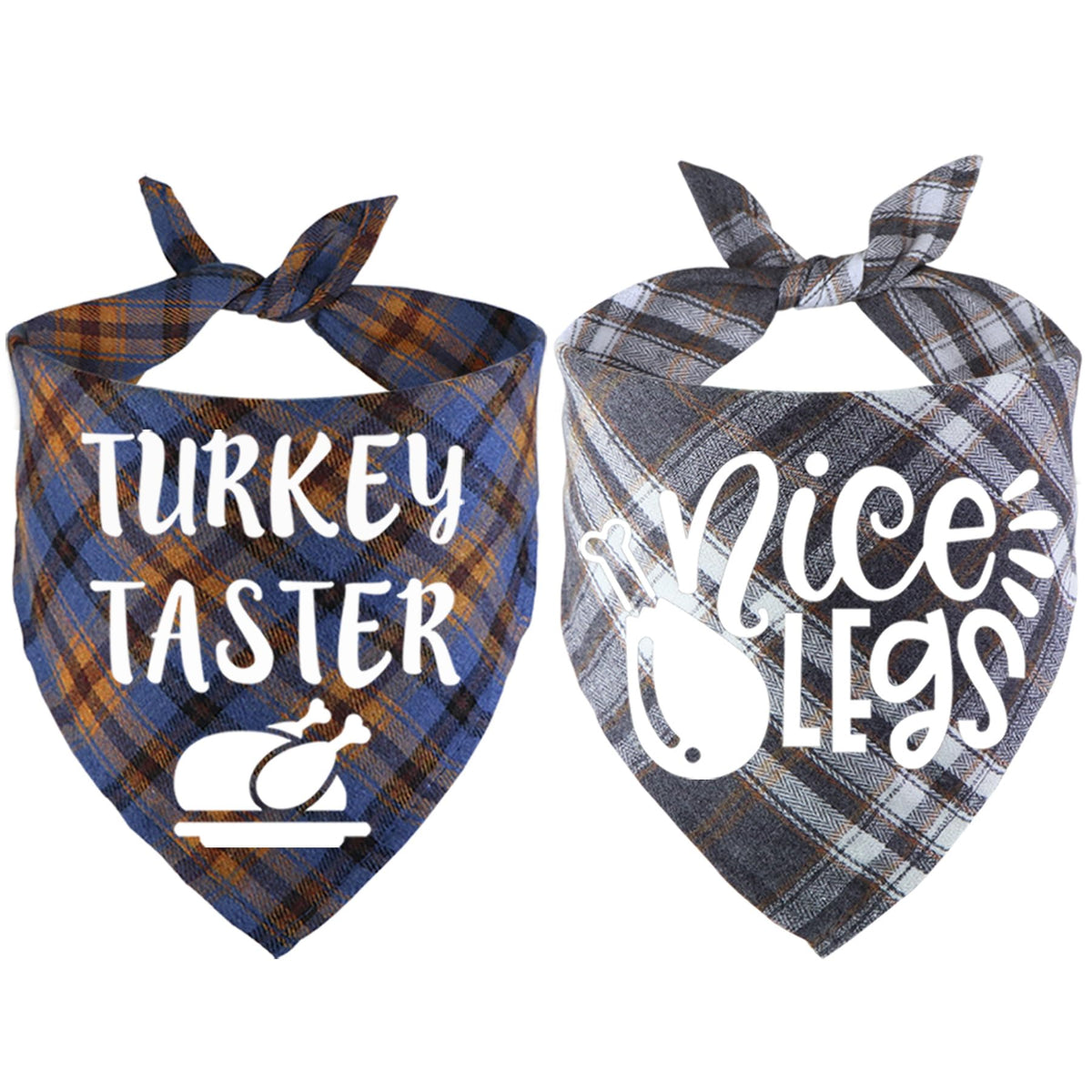 2 Pack Thanksgiving Dog Bandanas